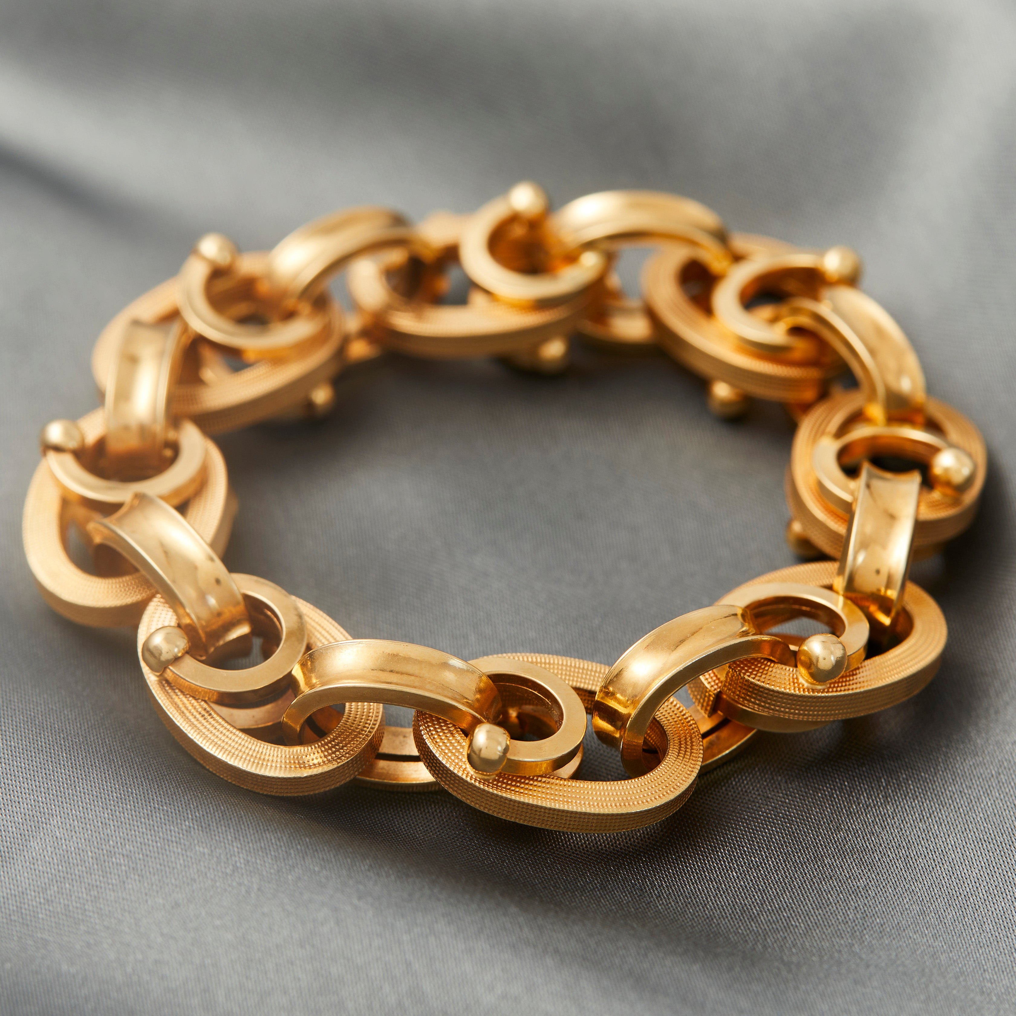 Vintage Italian Yellow Gold Bracelet frenchjewelbox