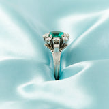 Vintage Colombian Emerald & Diamond Ring