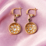 Art Deco Diamond Cluster Drop Earrings
