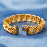 Vintage Heavy 18ct Gold Plait Bracelet