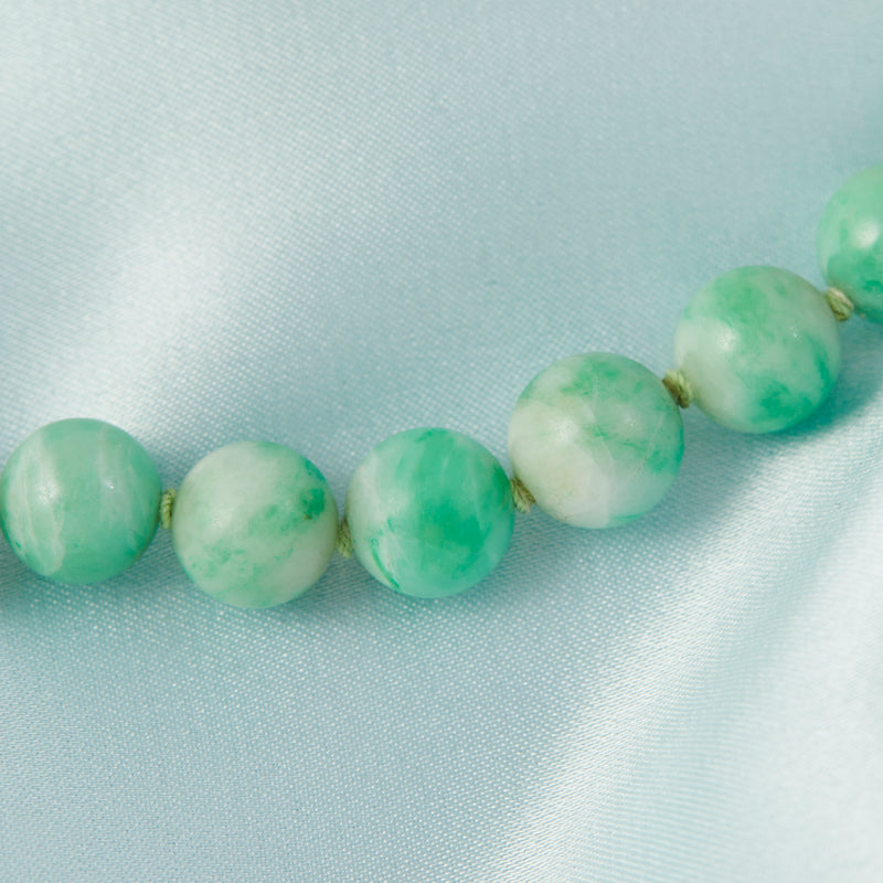 Vintage Strand 'Moss in Snow' Jade Beads