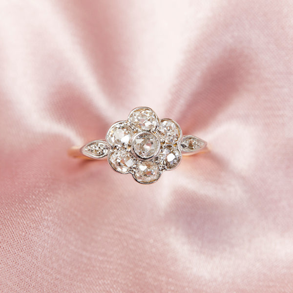 Victorian Diamond Daisy Cluster Ring