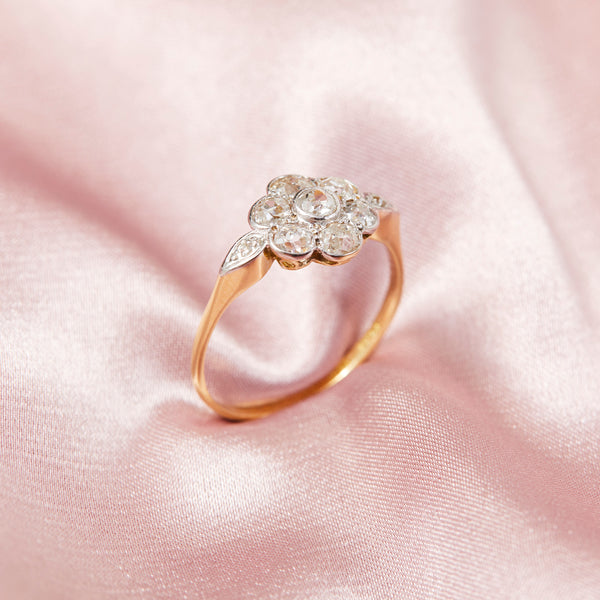 Victorian Diamond Daisy Cluster Ring