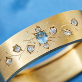 Victorian Gold Aquamarine and Diamond Bangle