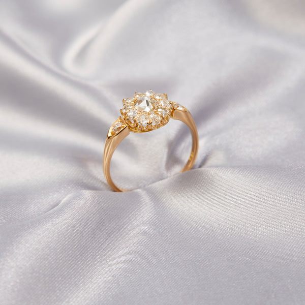 Victorian Rose Cut Diamond Cluster Ring.