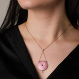 Edwardian 9ct Pink Enamel Guilloche & Pearl Pendant, Circa 1910