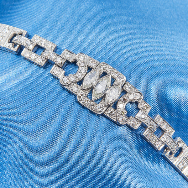 Art Deco Platinum & Diamond Bracelet - Price On Application