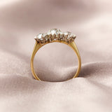 18ct Yellow Gold Old European Natural Diamond Trilogy Ring