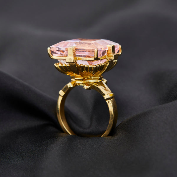 'Altar of Eros' 18ct Yellow Gold & Morganite Ring