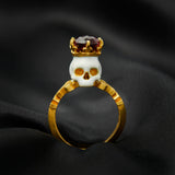 'Catacomb Saints' 22ct Gold Enamelled Tourmaline Crowned Ring