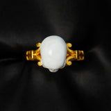 'Catacomb Saints' 24ct Gold Enamelled Skull Ring