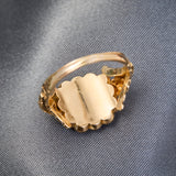 Early Victorian 18ct Yellow Gold Red Paste & Pearl Ring, Circa 1845