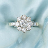 18ct Yellow Gold Diamond Floral Cluster Ring