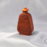 A Carved Wooden Lacquered Vintage Chinese Snuff Bottle