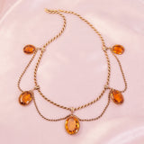 Victorian 18ct Yellow Gold Citrine Esclavage Necklace