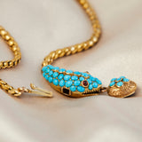 Victorian 15ct Turquoise Snake Necklet