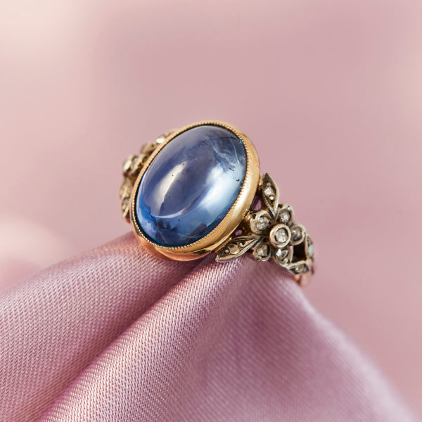 Victorian Ceylon Sapphire & Diamond Ring