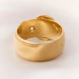 Antique 18ct Yellow Diamond Set Wide Buckle Ring, 1912.