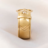 Antique 18ct Yellow Diamond Set Wide Buckle Ring, 1912.