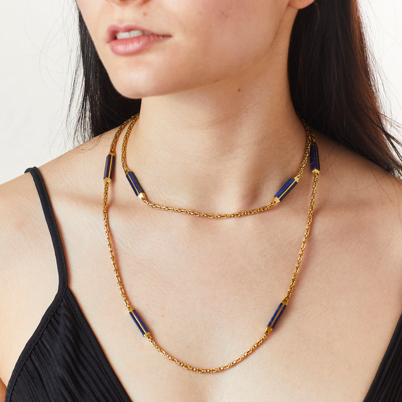 H Stern French made 18ct Yellow Gold & Lapis Lazuli Necklace