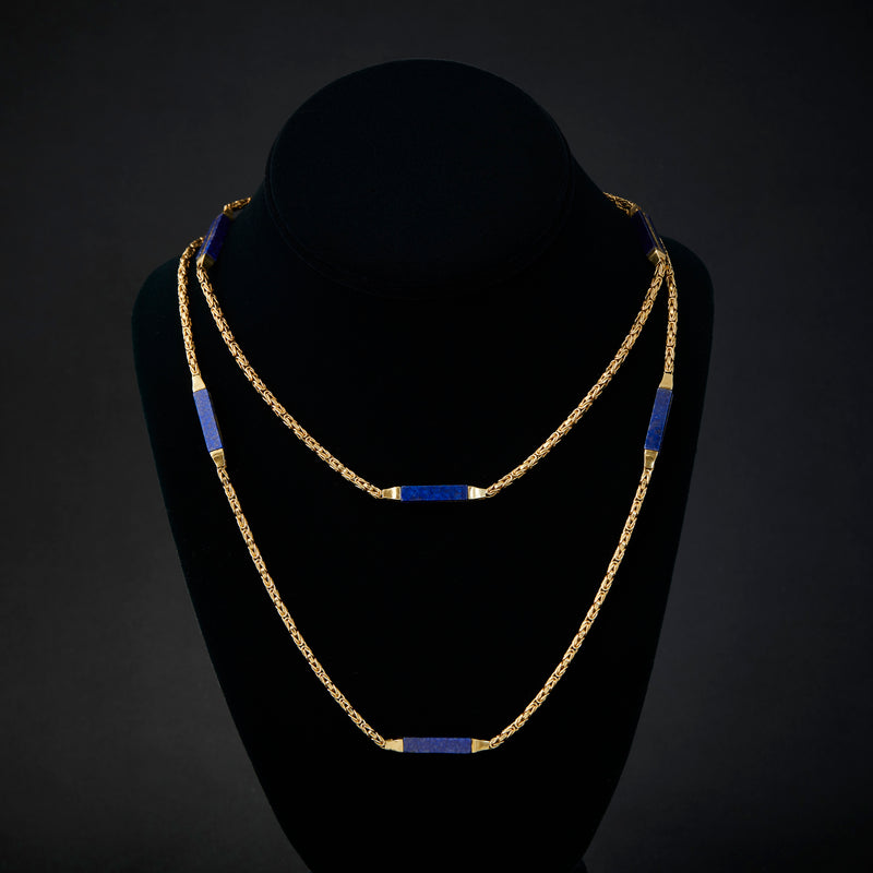 H Stern French made 18ct Yellow Gold & Lapis Lazuli Necklace