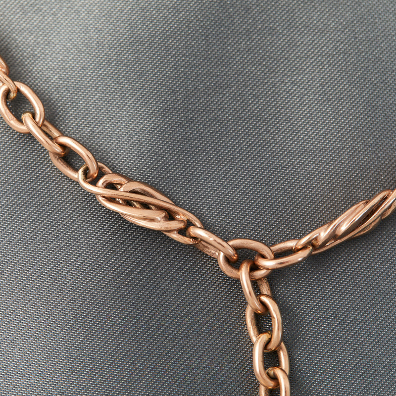 Vintage Fancy Link Rose Gold Fob Chain