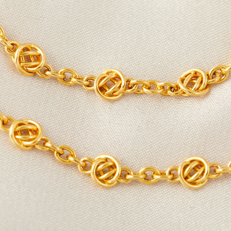 Antique French 18ct Yellow Gold Fancy Link Guard Chain