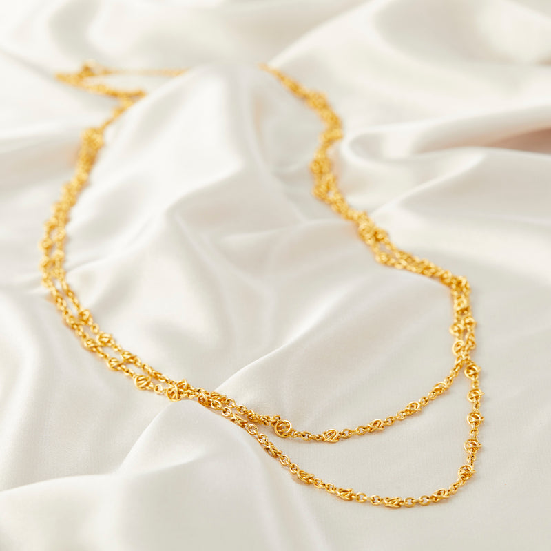 Antique French 18ct Yellow Gold Fancy Link Guard Chain