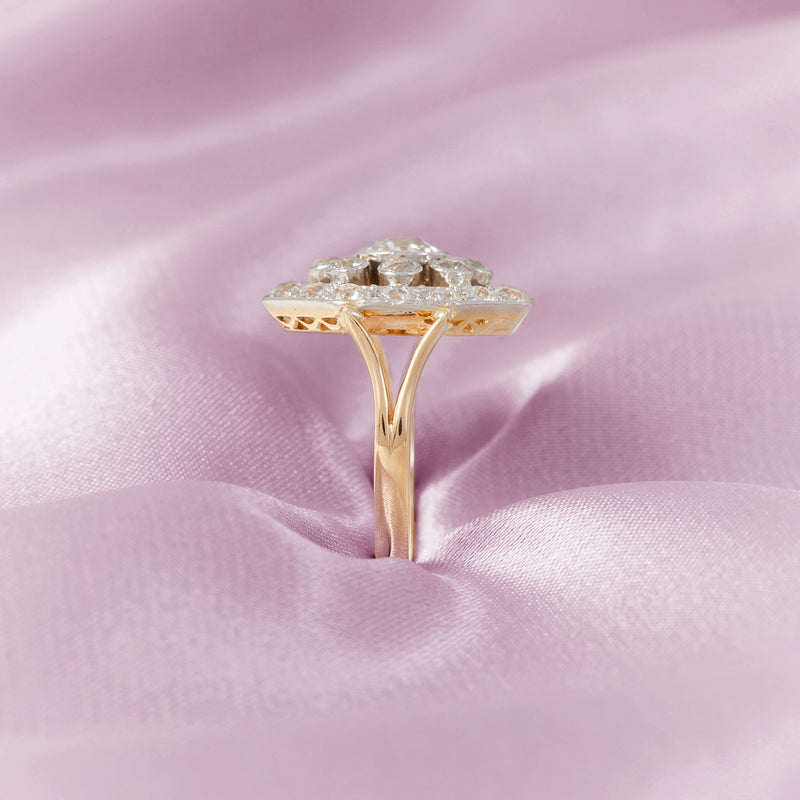 Art Deco Diamond & Gold Plaque Ring