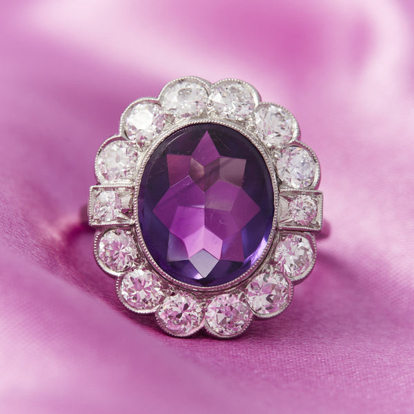 Vintage Amethyst & Diamond Ring