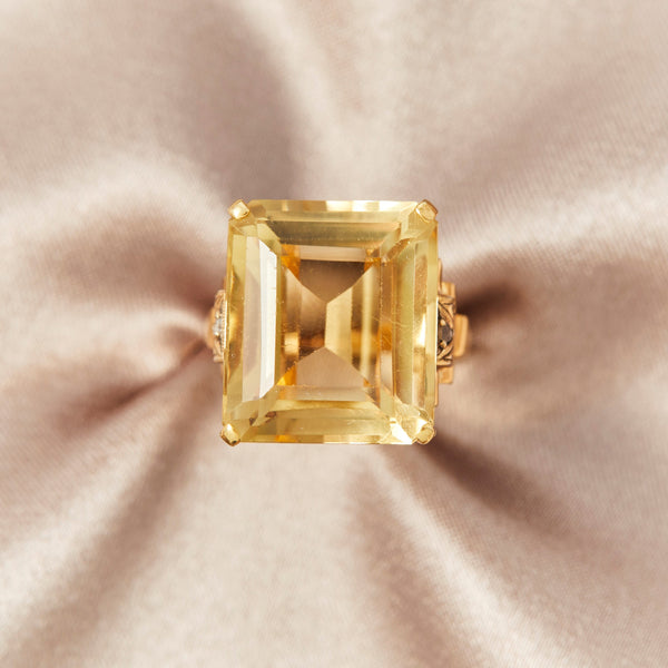 Vintage 18ct Yellow Gold Citrine Ring