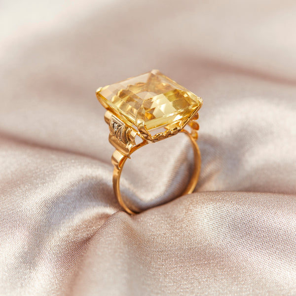 Vintage 18ct Yellow Gold Citrine Ring