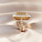 Vintage 1940's Citrine & Diamond Cocktail Ring