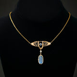 Art Nouveau Yellow Gold Moonstone Pendant