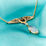 Art Nouveau Yellow Gold Moonstone Pendant