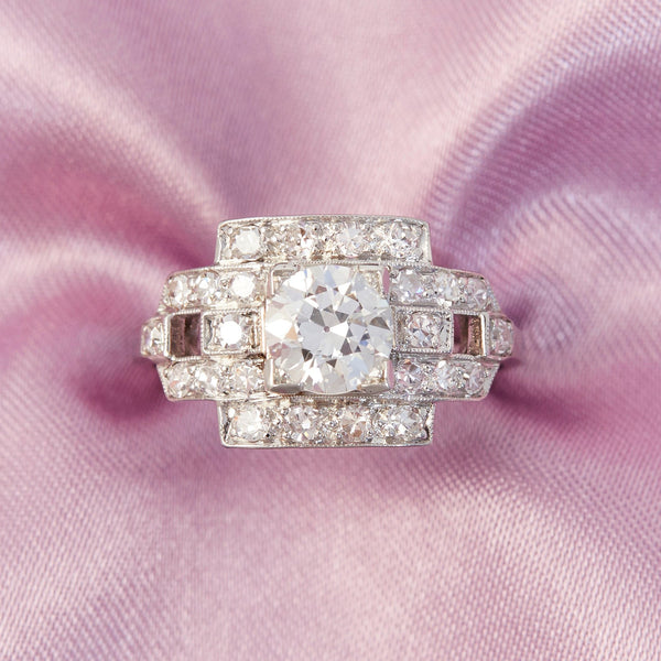 1920's Art Deco Diamond Platinum Ring
