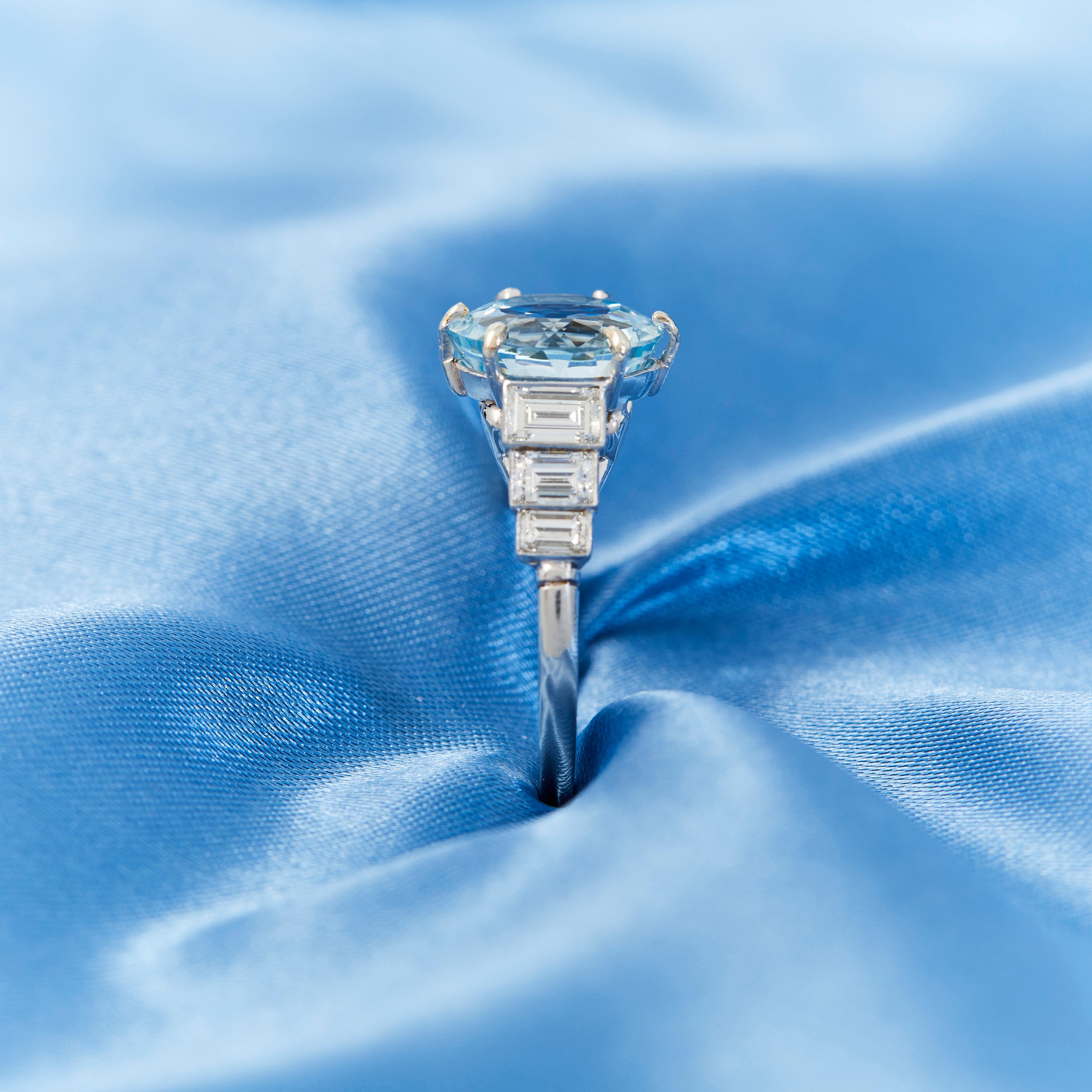Vintage Aquamarine & Diamond Ring – frenchjewelbox
