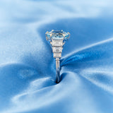 Vintage Aquamarine & Diamond Ring