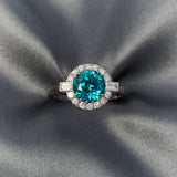 Art Deco Platinum Zircon & Diamond Ring