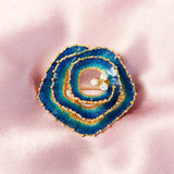 Vintage Modernist Italian Gold & Enamelled  'Atoll' Brooch