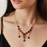 Edwardian 15ct Yellow Gold & Garnet Necklet