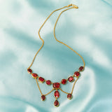 Edwardian 15ct Yellow Gold & Garnet Necklet