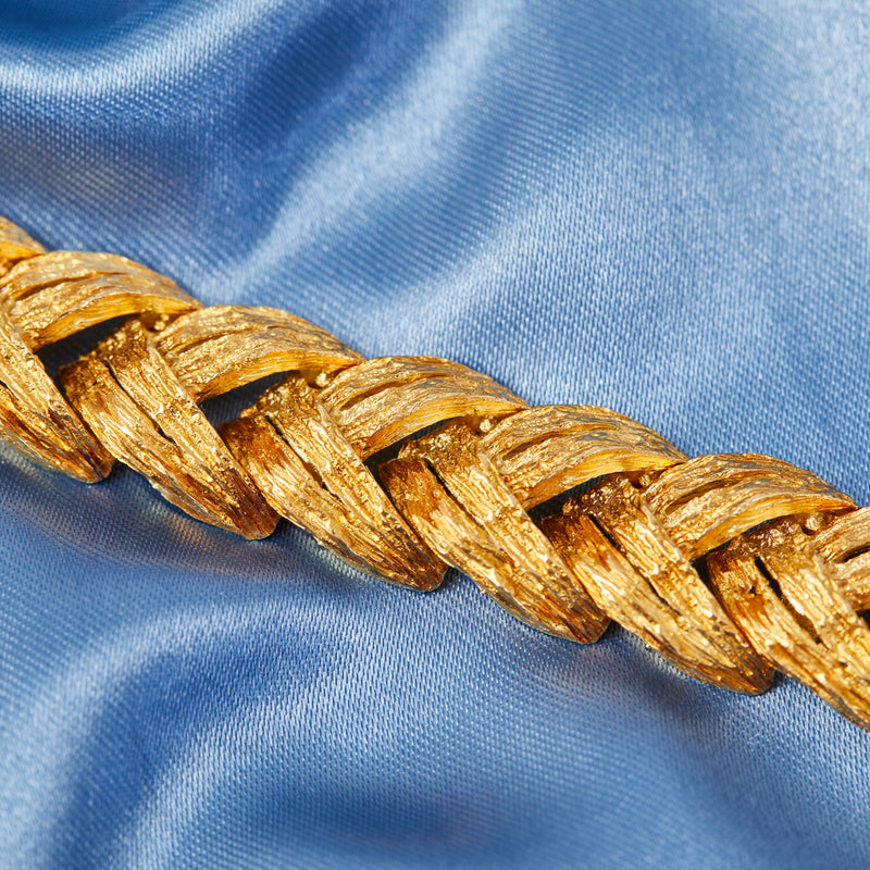 Vintage Heavy 18ct Gold Plait Bracelet