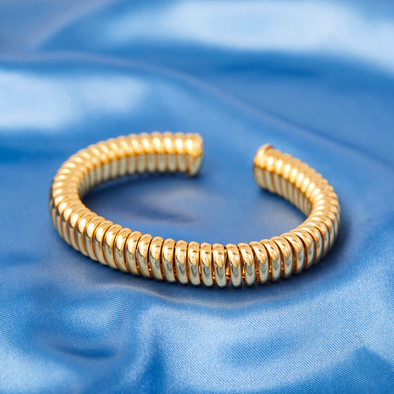 18ct Yellow Gold Italian Tubogas Bracelet