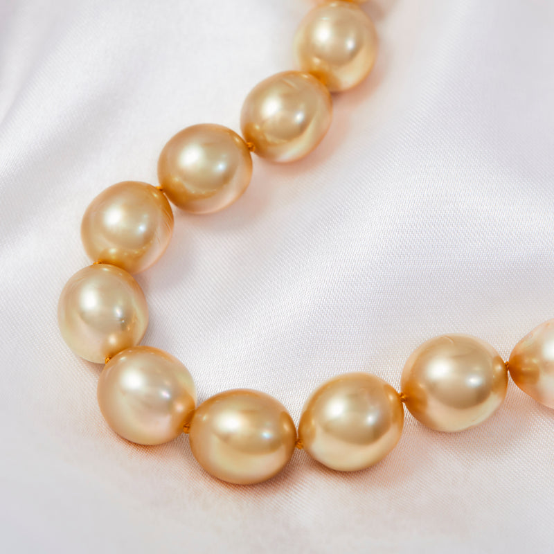 A Strand of Golden South Sea Pearls