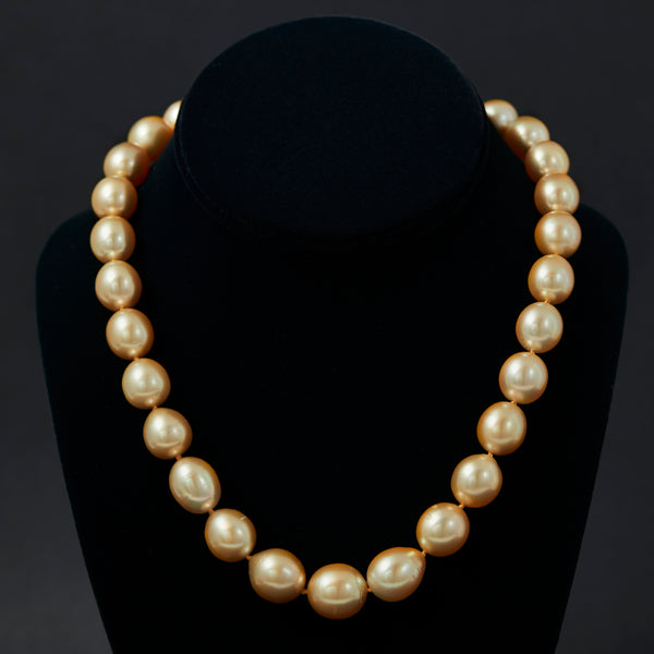 A Strand of Golden South Sea Pearls