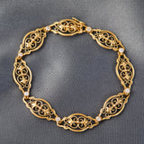 French Antique 18ct Yellow Gold and Diamond Filigree Bracelet