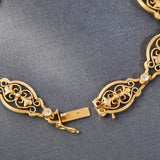 French Antique 18ct Yellow Gold and Diamond Filigree Bracelet