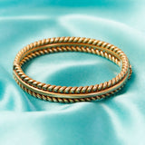 Victorian Oval Double Twist Gold 'Magic' Bangle