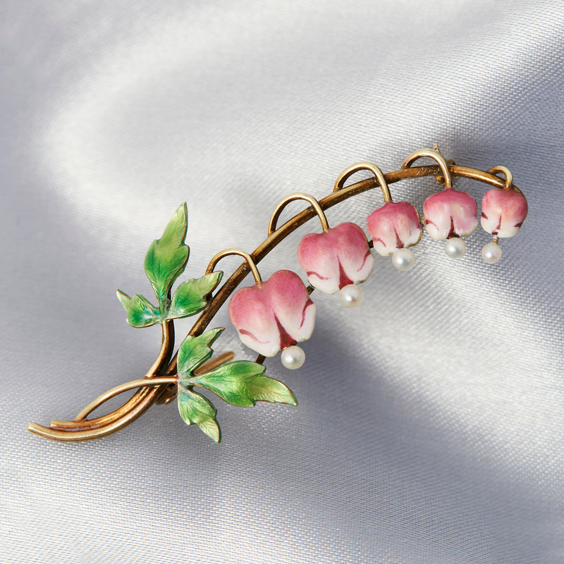 Art Nouveau Krementz Bleeding Heart Brooch